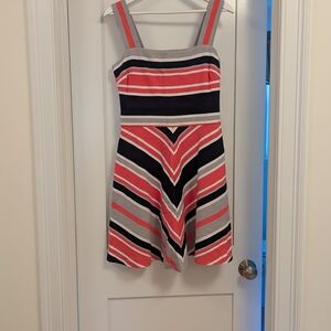 Striped Sleeveless Dress in Pink and Navy